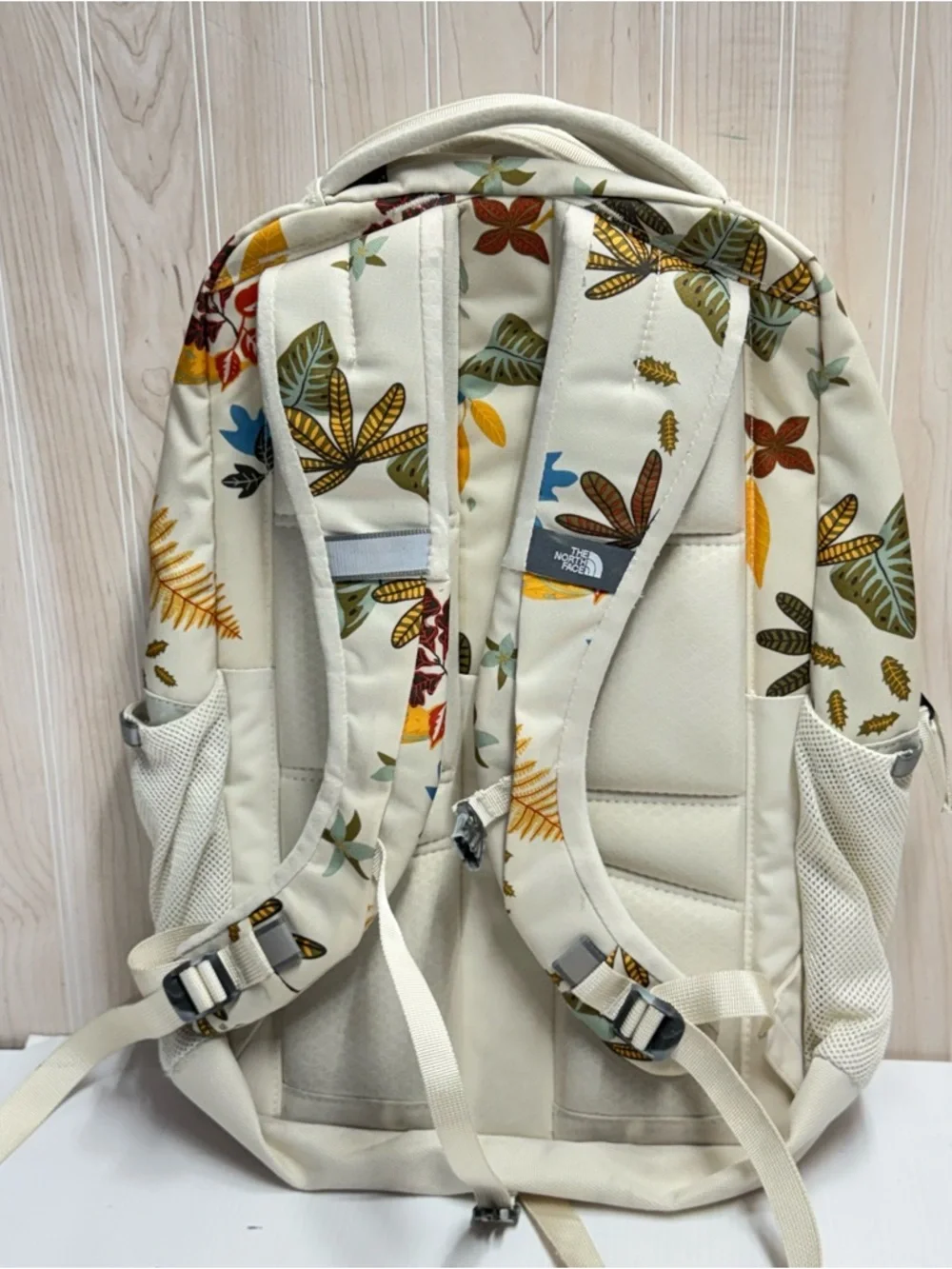 The North Face Women's Cream Floral Print Backpack with Multicolor Leaves - Picture 5 of 5